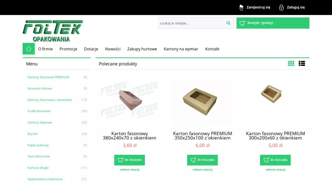 Producent opakowań kartonowychFoltek Opakowania - podgląd