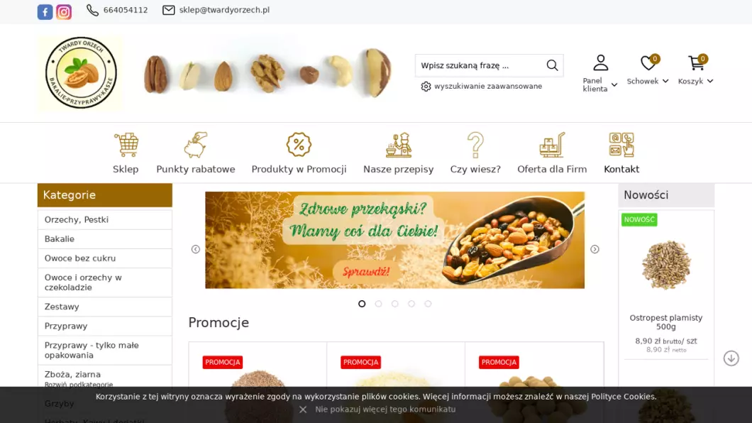 Sklep internetowy z bakaliami - Twardy Orzech - podgląd