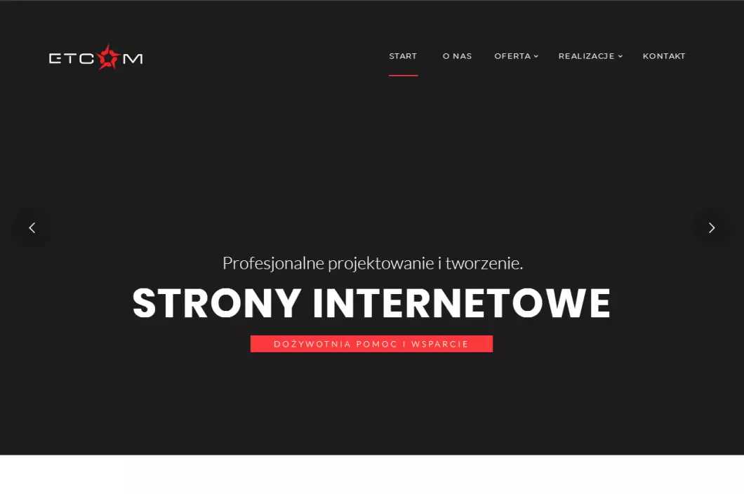 Projektowanie i tworzenie stron www ETCOM – agencja interaktywna - podgląd
